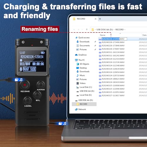 Asinno R128 128Gb Ultra-Large Screen Digital Voice Recorder Voice Activated Recorder thumb #4