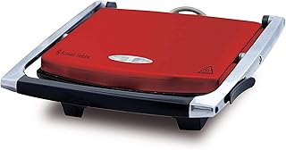 Russell Hobbs Sandwich Press, RHSP801RED, 2100W, Fast Heat-up, Easy-to-Clean Non-Stick Flat Plates, Floating Hinge for Var...