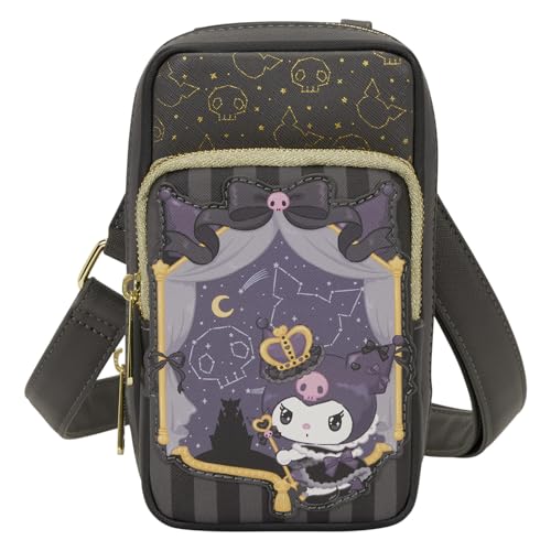 Loungefly Sanrio Kuromi 20Th Anniversary Cell Phone Crossbody Bag with Coin Bag