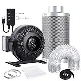 Nova Microdermabrasion 4 Inch Inline Duct Fan 276 CFM with Speed Controller, Carbon Filter and Ducting Combo for Hydroponics Grow Tent Ventilation