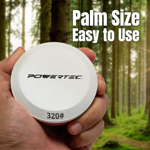 image for POWERTEC Axe & Hatchet Sharpening Stone, Dual Grit 180/320 Round Sharp