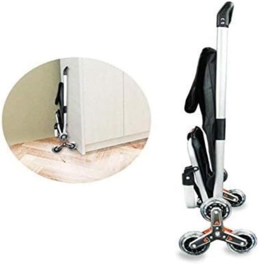 Carrello della spesa pieghevole - Leggero carrello in alluminio per la spesa, ideale per salire le scale, con 6 ruote rotonde, design portatile e facile da trasportare, perfetto per commissioni e sho