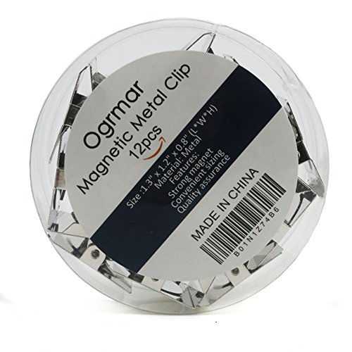 Ogrmar X267 Metal Clip 1.2"-12 Pack Refrigerator Whiteboard Wall Magnetic Memo Note Clip Metal Clip  thumb #5