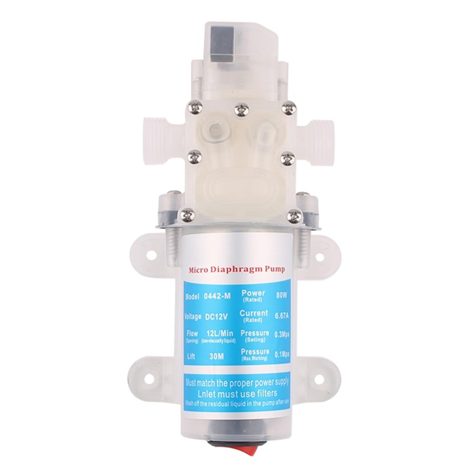 Cczrd 80W Pump Miniature Diaphragm With Switch Food Grade Alcohol Water Pump 70W 80W Sanitary And Stable Self-Priming Dc 12V Small Smooth Operation Flow Steady Reliable(80W Pump)
