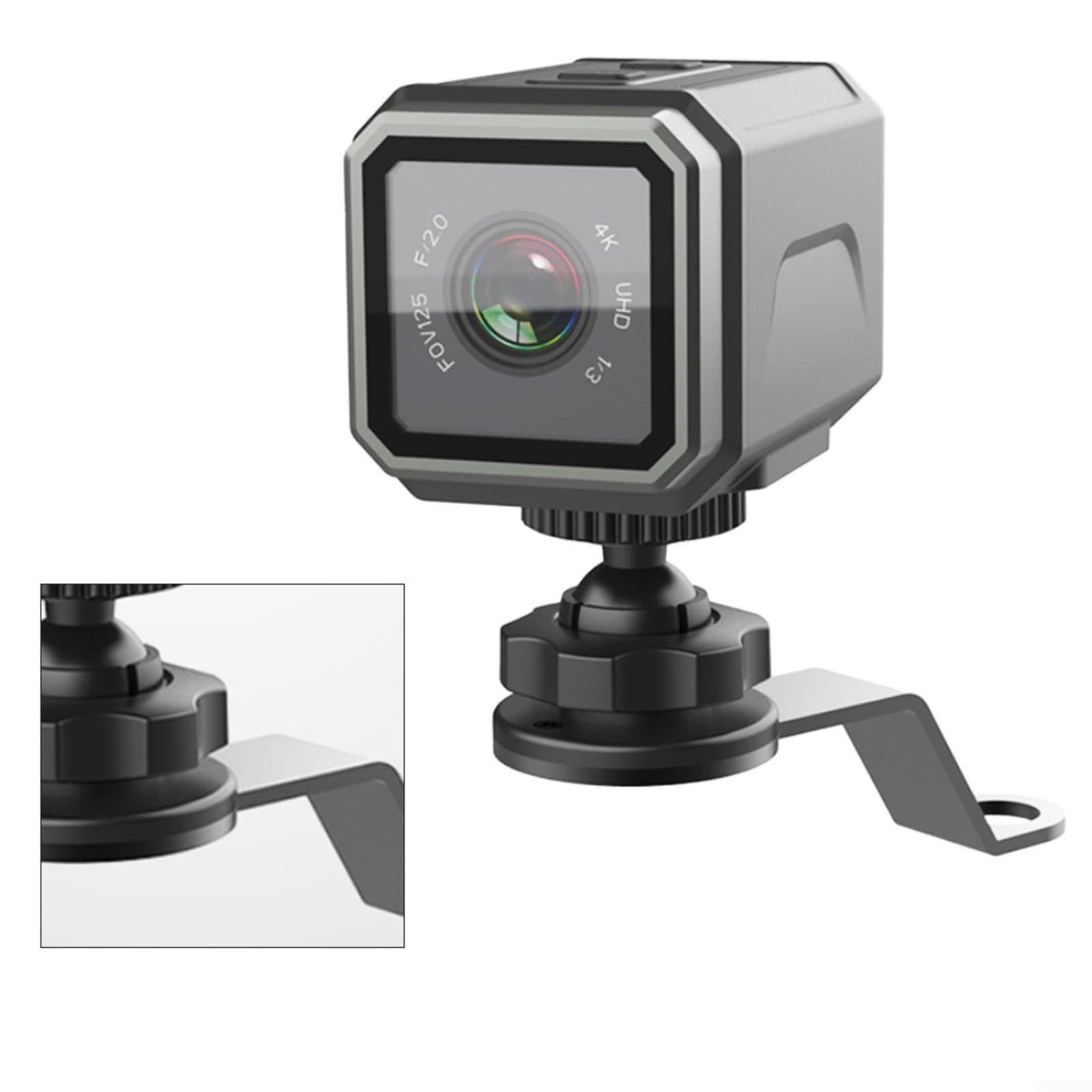 Action Camera 4K con WDR, batteria da 3000 mAh, vivavoce per casco per ciclismo, viaggi, passeggiate con animali domestici, corpo in ABS nero