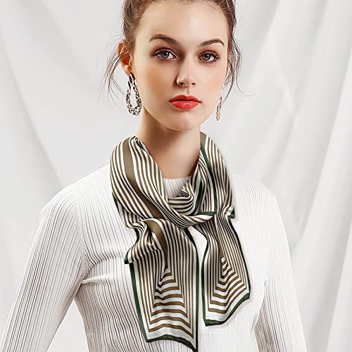 Striped Skinny Scarf Women Silky Satin Scarves French Style Narrow Long Neckerchief Headdress Hairband Handle Ribbon2
