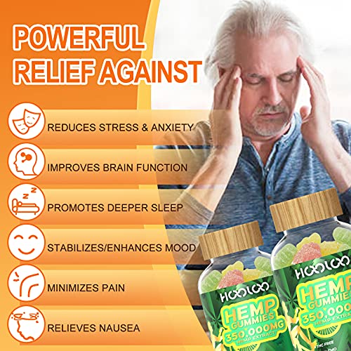 Hemp Gummies 350,000mg for Deep Sound Bedtime Support and Discomfort Relief, Fruity Hemp Gummy Infused Omega 3, Vitamins, Made in USA - Image 5