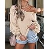 BTFBM-Womens-V-Neck-Long-Sleeve-Blouse-Loose-Fit-Tunics-Ruffles-Off-Shoulder-Waffle-Knit-Solid-Color-Tops-Fall-Tee-Shirts BTFBM Women’s V Neck Long Sleeve Blouse Loose Fit Tunics Ruffles Off Shoulder Waffle Knit Solid Color Tops Fall Tee Shirts(Solid Apricot,Small)