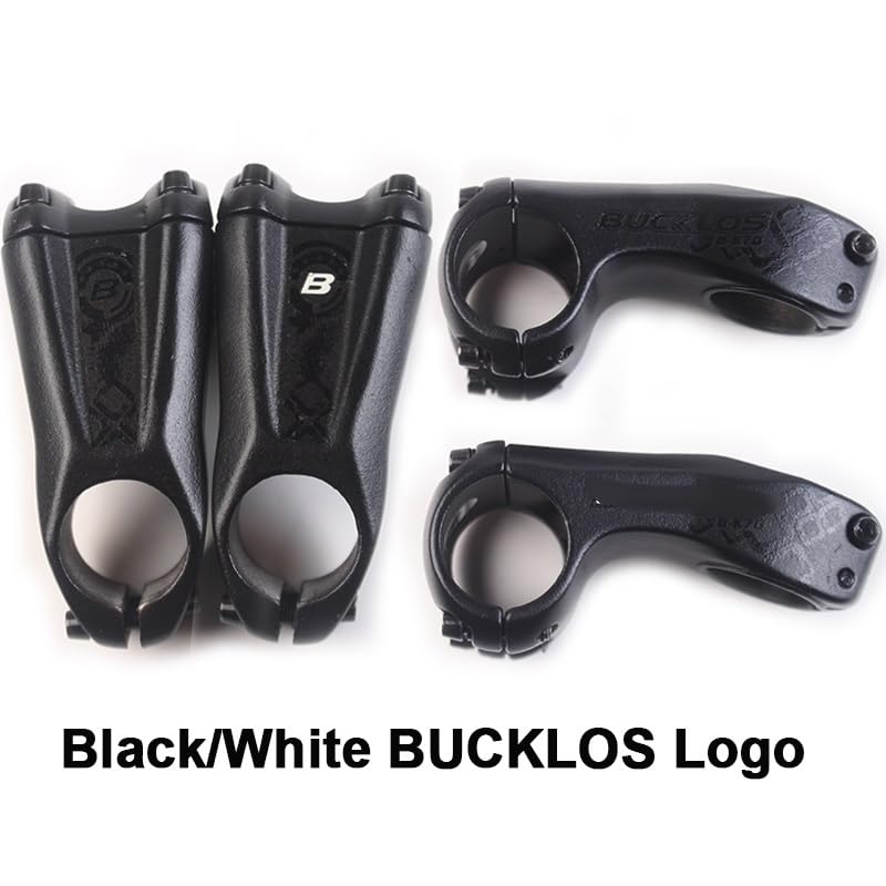 Attacco Manubrio MTB Attacco Manubrio Bici 17 Gradi 70 mm Attacco Manubrio Bici Lega di Alluminio Manubri Bici Potenza MTB Parte Tavolo Bici Attacco Manubrio Bici da Corsa(White Logo)