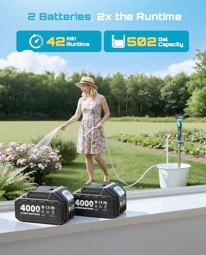 Image of SEESII Cordless Stick Water Transfer Pump, with Tripod Stand Hands-Free | 720GPH & 32FT Lift, 2x4.0Ah Batteries, Portable Design, Fast Drain Pool, Rain Barrel, Basement, Boat Bilge & Irrigate Garden