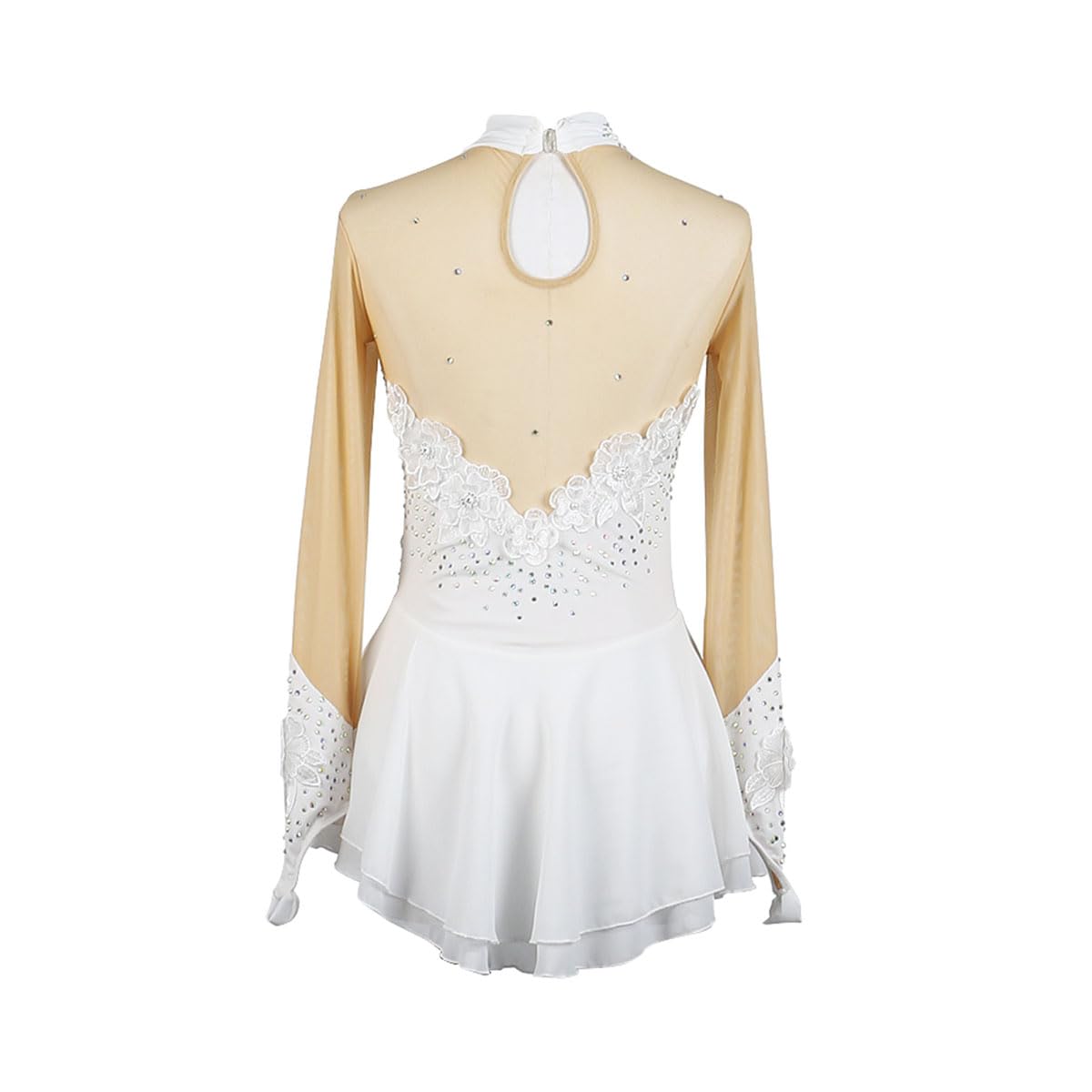 purpleq Eiskunstlauf Kleid Mädchen Kürkleid Strass Gymnastik Leotard Rollkunstlauf Wettbewerb Tanzanzug Eiskunstlauf Zubehör Ballerina Kleid Latein Tanzkleid