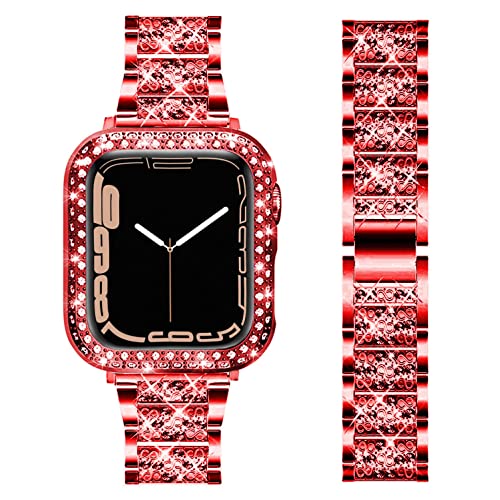 DEALELE Bands and Case Compatible with Apple Watch Series 9/8 / 7 (41mm)