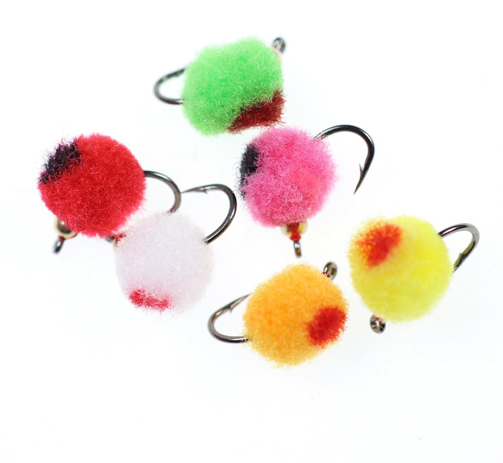 Pack of 12 Flies Tungsten Beaded Egg Fly Fishing Salmon Trout Steelhead Egg Fly