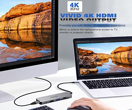 USB C Hub, Auoisgo Adattatore USB C adatto a