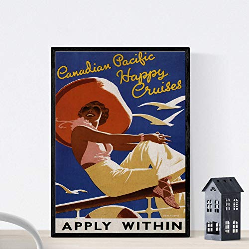 Nacnic Vintage Poster Canadian cruise vintage poster. A4 size, 29.7L x 21W cm