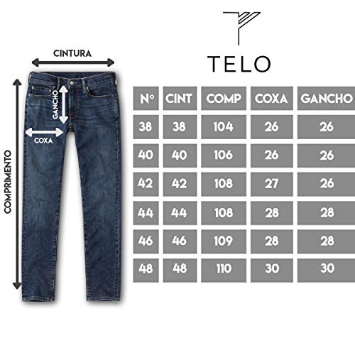 Calça Jeans Sarja Masculina Skinny Slim com Lycra Jeans Claro - 48