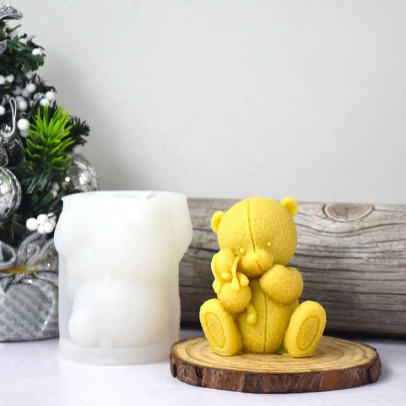 Miniatura 4 de Oso pequeño con forma de muñeca moldes de silicona para hacer velas, resina, velas de aromaterapia, jabón de cera hecho a mano, decoración del