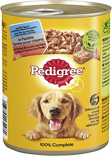Pedigree Hundefutter Nassfutter 3 Sorten Rind, Lamm, Huhn, 1er Pack (1 x 4.8 kg)