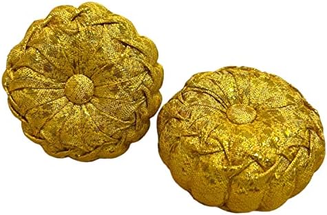 Ray 1979-2 Pcs Doll Pumpkin Pin Cushions Holder Sewing Needle Storage and Organizer Pillow Handy Needlework Support for DIY Craft Sewing Accessories (Yellow Gold)