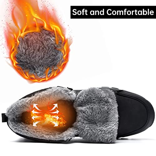 Jinta Shoes Mens Womens Winter Snow Boots Hiking Climping Booties Warm Waterproof Fur Lined Non Slip Leather Ankle US 4-14.54