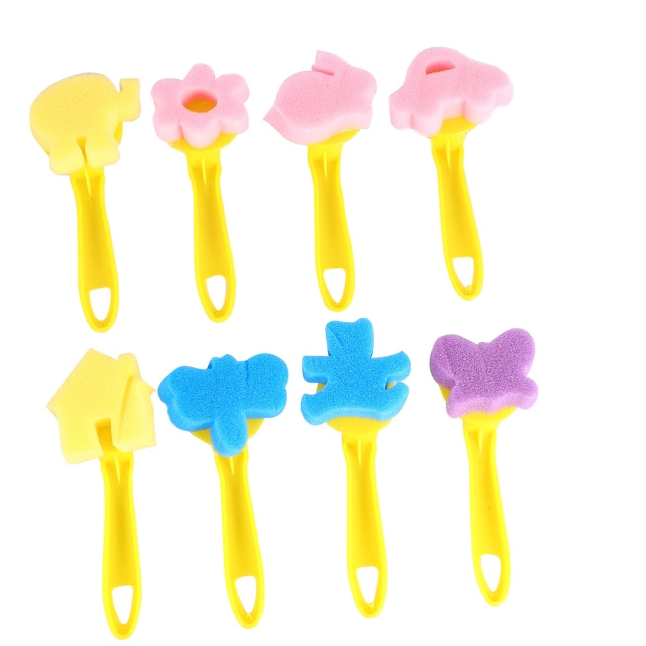 CIMAXIC 25Pcs Colorful DIY Art Sponge Brushes Set for Drawing and Painting Supplies for Early Education Creative Play and Imaginative Art Projects