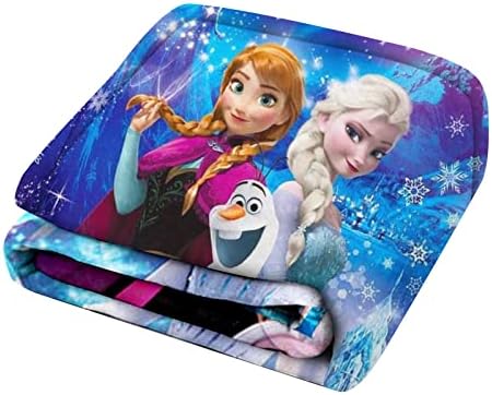Frozen Kids Blankets for Girls Cute Cartoon Kids Throw Blanket Super Soft Toddler Fleece Blanket Anime Plush Girls Blankets Gifts Kids Bedding Cozy Micro Throw Blanket for Kids Princess 50”x60”