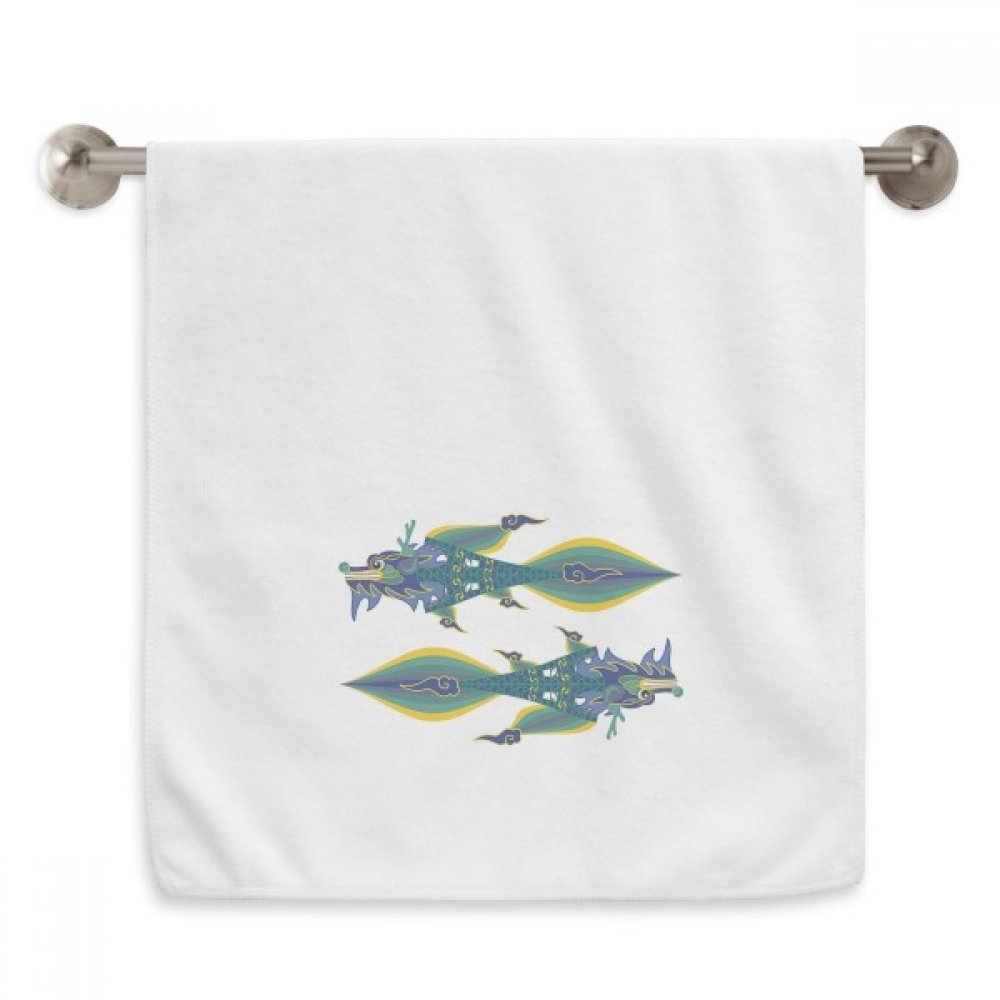 Serviette moelleuse Tour Eiffel Dragon de Chine débarbouillette blanche de qualité