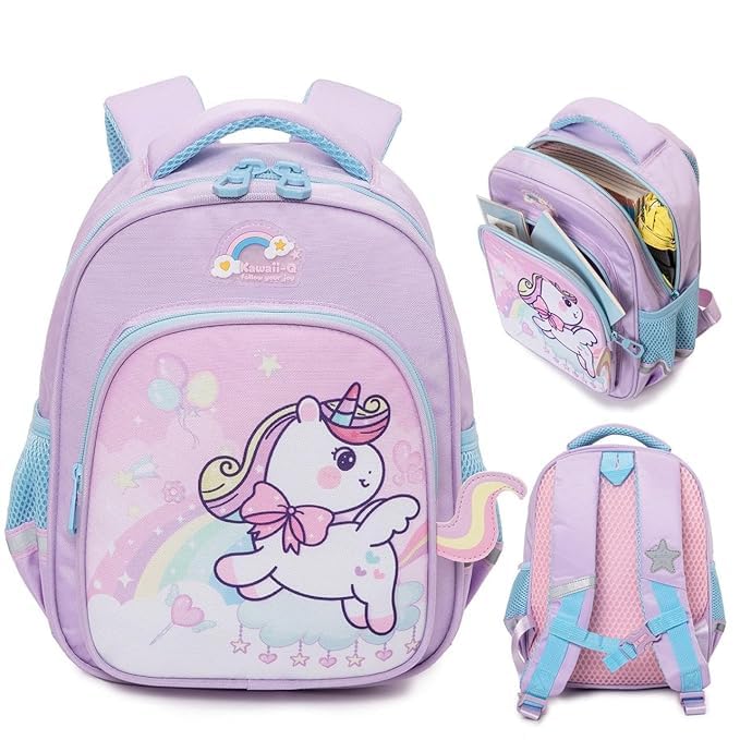 ruzpa Backpack for Kids Girls Stylish Durable Water Resistant Backpack Shoulder School Bags for Girls Kids 6-12 Years Old Birthday (Multicolour Backpack)-picture-52