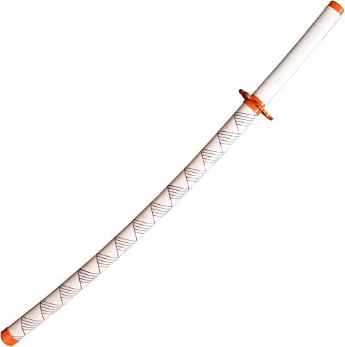 Miniatura 3 de Sword fort - Katana de acero al carbono de metal real, espada Katana de RengokuTanjiroInosuke de anime Demon Slayer, alrededor de 41 pulgadas,