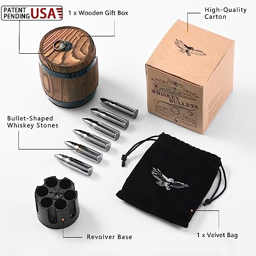 image for PONPUR Gifts for Men Dad Christmas, Whiskey Stones, Him Husband Boyfri