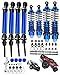 RCMYou RC Upgrades Part Drive Shaft Shocks for 1/10 Traxxas Slash 4x4 VXL,Rustler 4X4 VXL,Stampede 4X4 VXL,Hoss 4X4 VXL,RC Drive Shaft CVD Axles & Alloy Big Bore RC Shock Absorber Set,Navy Blue
