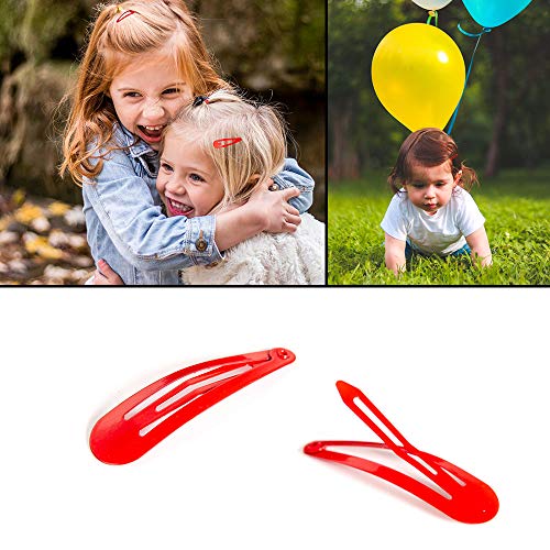 100Pcs Snap Hair Clips, Premium Kids Barrettes Metal Non Slip Hair Bow Clips For Girls Toddler, 2 Inch 20 Colors #TOP4