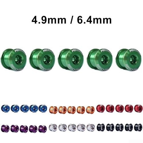 Boulons de plateau de vélo 7075 pour vis de pignon T6 en alliage d'aluminium à disque unique pour chaîne de vélo pour fixations à anneau pour rouge, violet, vert (4,9 mm, violet) – vue 4