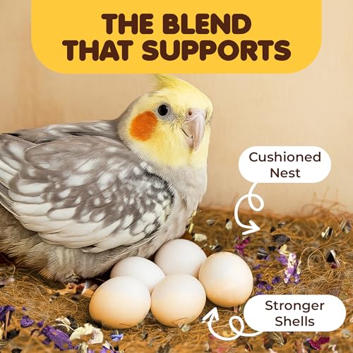 Image of SunGrow Coco Fiber Herbs for Small and Medium Birds, with Chamomile, Lavender, Peppermint & Calcium, Nesting Pad, Aviary Bedding & Substrate for Budgies, Cockatiels, Canaries, Finches, Parrots, 5 oz