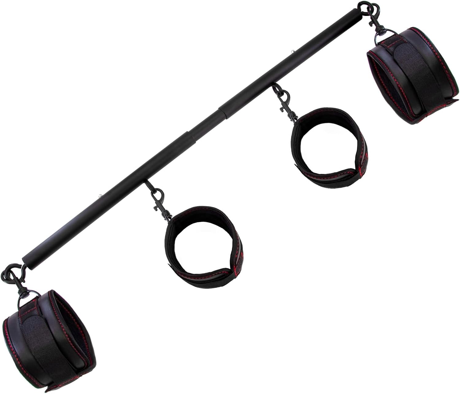Spreader Bar Heavy Duty Stainless Steel Swiveling Bar with 4 pcs PU Cushioned Home Gym Equipment Straps for Yoga, Pilates, Fitness Training and more.