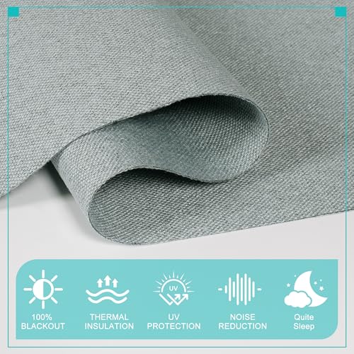 Image of BERISSA No Drill Blackout Roman Shades for Indoor Windows,Custom Size,Teal