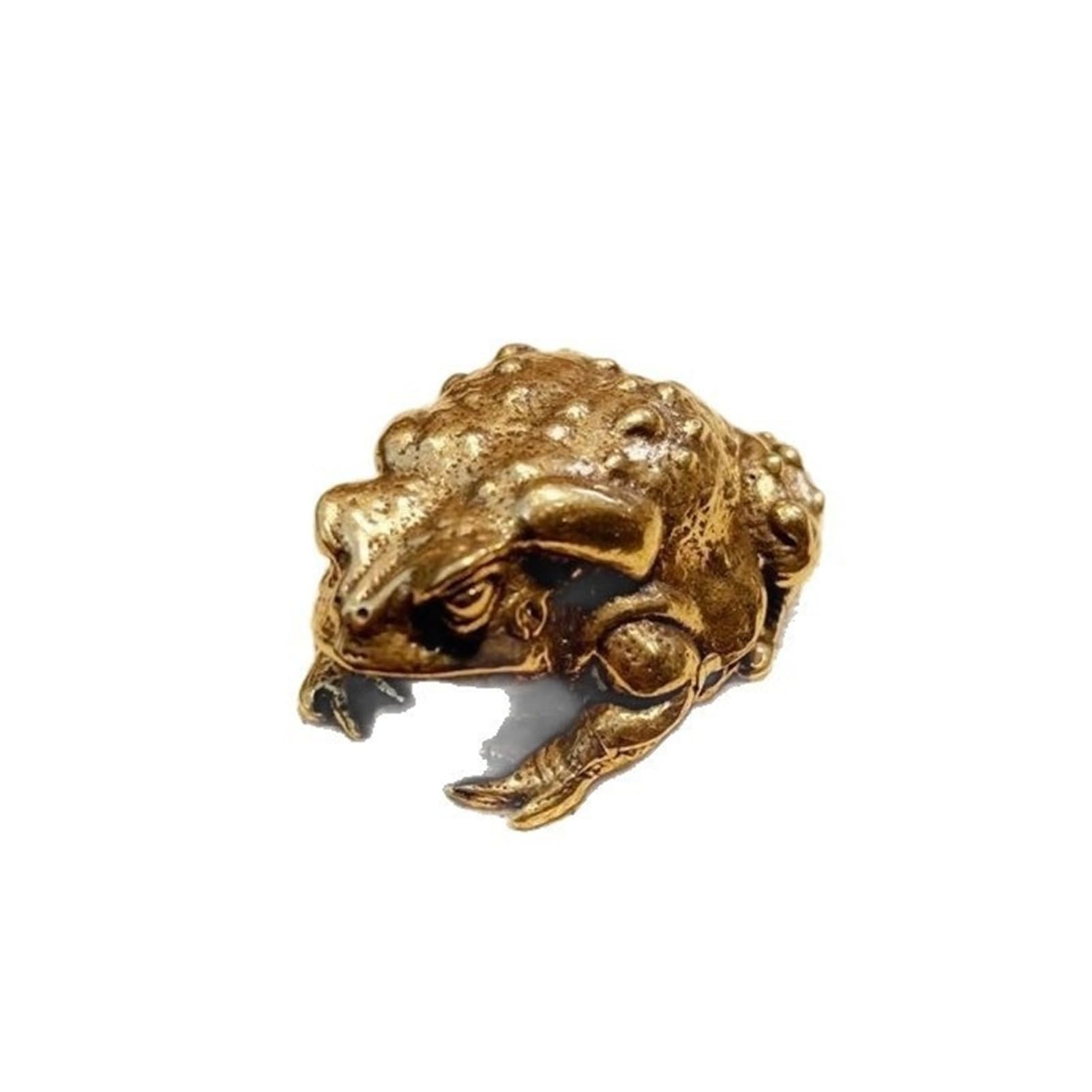 Huolimxun Brass Golden Toad Ornaments Retro Golden Toad Feng Shui Ornaments Home Office Desktop Decoration