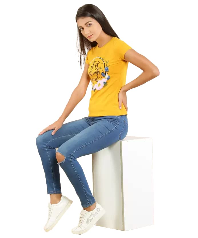 Image of Lyra Women's Cotton Regular Fit T-Shirt