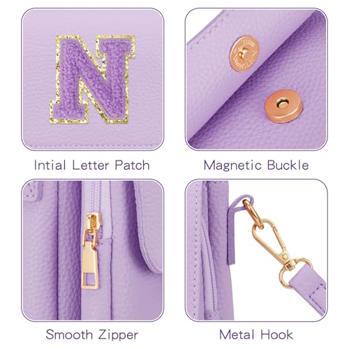 Image of Gift for Girls Small Initial Crossbody Bag for Teens Vegan Leather Cell Phone Kids Purse