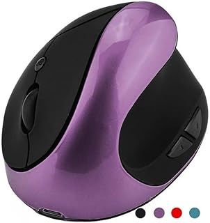 Viwind Wireless Mouse 2.4G Ergonomic Vertical Optical Mouse with Nano Receiver,4 Adjustable DPI 800/1200/1600/2400,Rechargeable Li-Battery,6 Buttons for Computer,Notebook,PC,Laptop,MacBook(Purple)