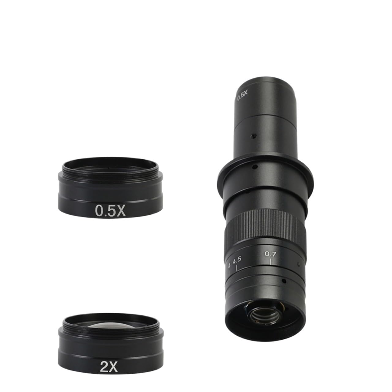 Edede Set-E Azk Microscope Lens, 2.0X 0.75X 0.5X 0.35X Auxiliary Objective Glass Lens For 180X C Lens Portable Industry Video Microscope Camera(Set-E Azk)