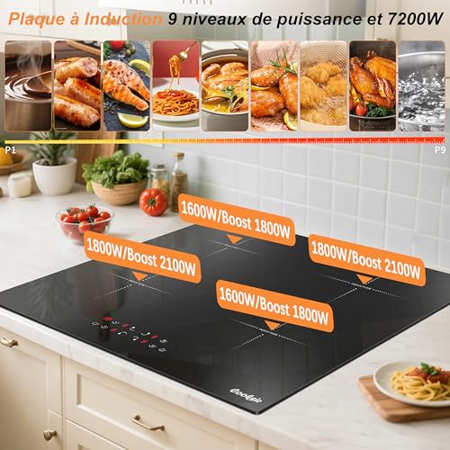 Four Encastrable 60CM et Plaque Induction 4 Feux Cooksir Ensemble Cuisson 65L