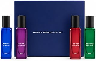 Luxury Perfume Gift Set for Men, 4x20 ml | Euphoria, Conquer, Harmony & Discoverer Perfume | Eau De Parfum | Premium Luxury Perfume for Corporate Man