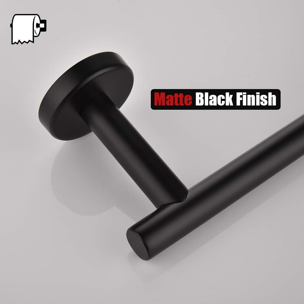 Matte Black Stainless Steel Wall Mounted Toilet Paper Holder Set