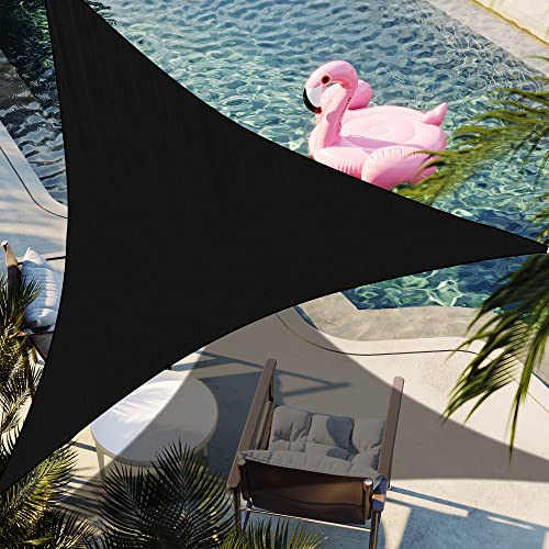 SHADESPEARE 12' x 12' x 12' Black Triangle Sun Shade Sail Canopy Durable Fabric UV Block Awning, We Make Custom Orders