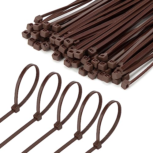 Image of Armpow 6 Inch Brown Zip Tie 1000 PCS, 18 Lbs - Small to Medium Zip Tie, Nylon PA66 UV Resistant Cable Tie for Indoor and Outdoor Use - Ideal for bundling and securing objects