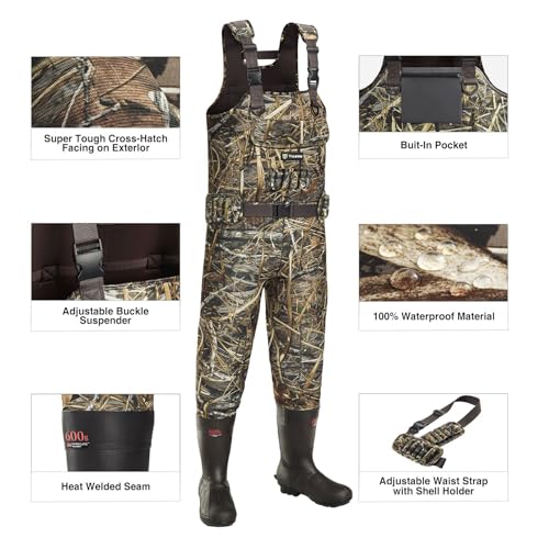 Image of TIDEWE Chest Hunting Waders for Men, Waterproof Neoprene Waders