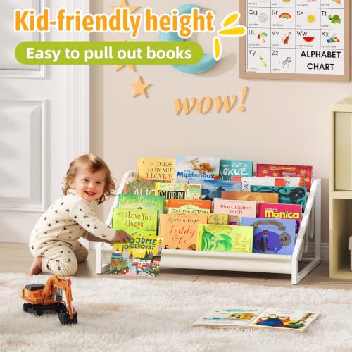 Image of Aokitsink Toddler Bookshelf,Montessori Bookshelf,Bookshelves for Toddlers and Nursery,4 Tier Baby Bookshelves for Kids Rooms,Nursery,Playroom,Baby Room, Small Children Classroom