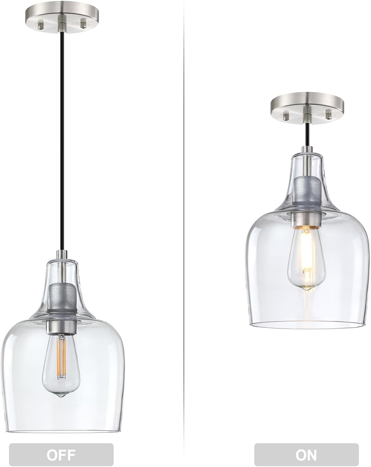 2 Pack 1 Light Hanging Indoor Kitchen Island Pendant Light 2006