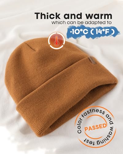 Image of FURTALK Unisex Cuffed Beanie Thick Double Knit Winter Skull Cap | Double-Layer Warmth, Ultra-Soft Itch-Free Knit, Snug No-Slip Fit, Essential Gear for Winter Jogging & Outdoor Sports